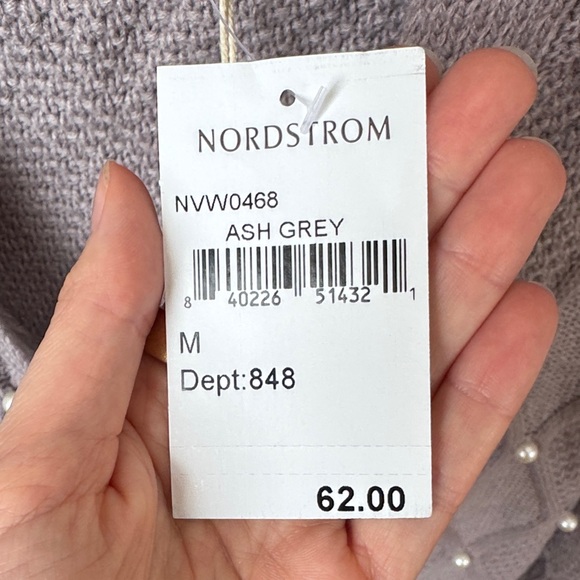 Vici Pearl Embellished Cardigan - Soft Lavender - Picture 3 of 4